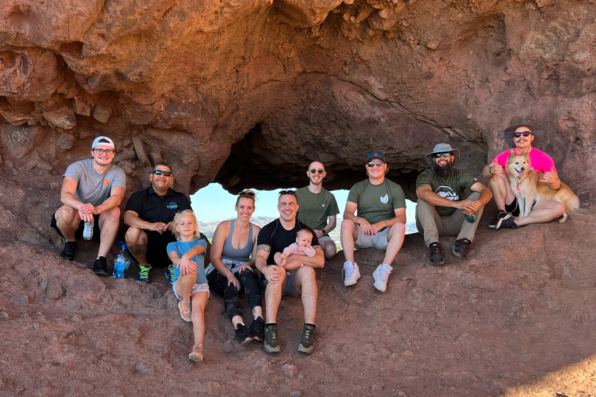 Reimagine Roofing team on a hiking trip showcases our commitment to personal development, health, and team cohesion. We emphasize active, engaging experiences that foster a supportive workplace, reflecting our dedication to growth both on and off the job.
